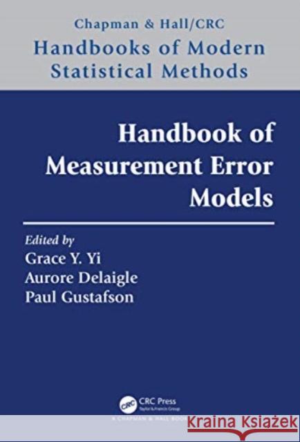 Handbook of Measurement Error Models  9781032070087 Taylor & Francis Ltd