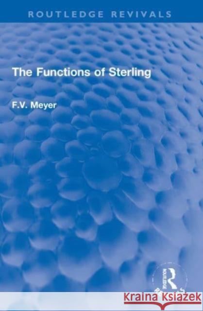 The Functions of Sterling F.V. Meyer 9781032103006 Taylor & Francis