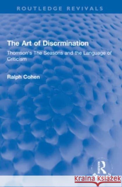 The Art of Discrimination Ralph Cohen 9781032169460