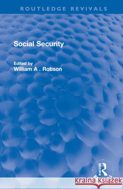 Social Security William Robson 9781032205182