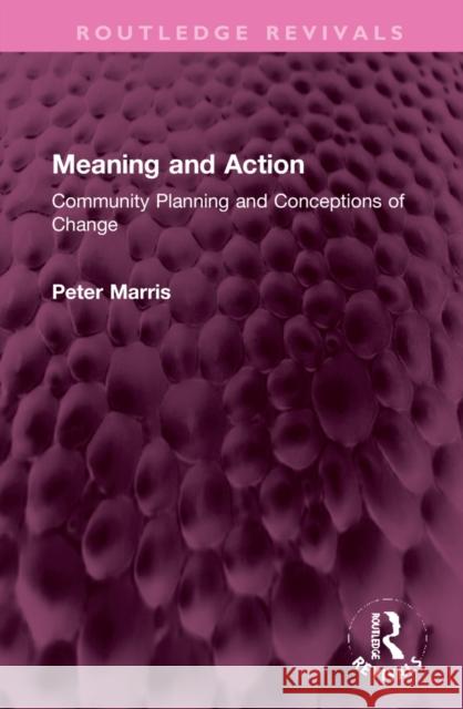 Meaning and Action: Community Planning and Conceptions of Change Marris, Peter 9781032309798