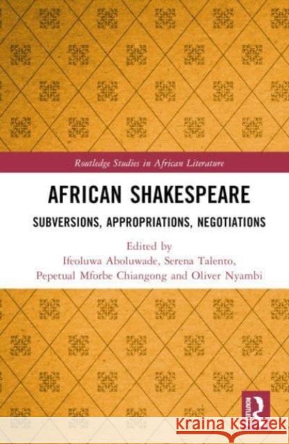 African Shakespeare  9781032487809 Taylor & Francis Ltd