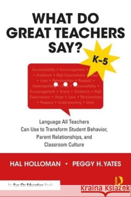 What Do Great Teachers Say? Peggy H. Yates 9781032505855 Taylor & Francis Ltd