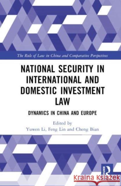 National Security in International and Domestic Investment Law  9781032506395 Taylor & Francis Ltd