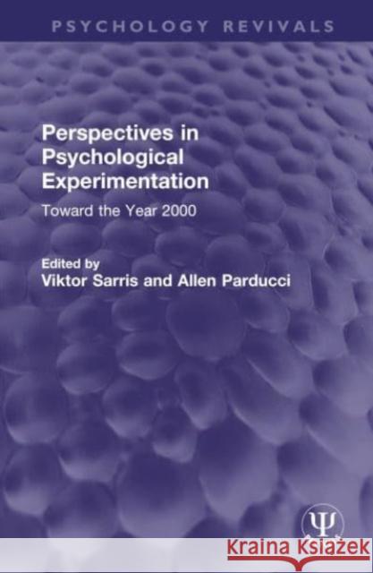 Perspectives in Psychological Experimentation  9781032631912 Taylor & Francis Ltd