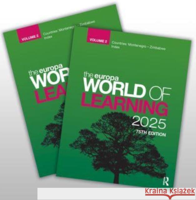 The Europa World of Learning 2025  9781032788784 Taylor & Francis Ltd