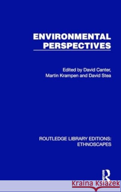 Environmental Perspectives David Canter Martin Krampen David Stea 9781032816166 Taylor & Francis Ltd