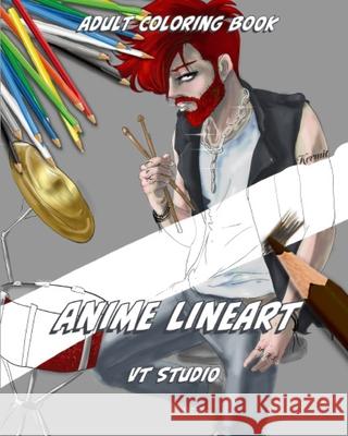 Anime Lineart Adult Coloring Book Victoria Thibdeau 9781034519430 VT Studio
