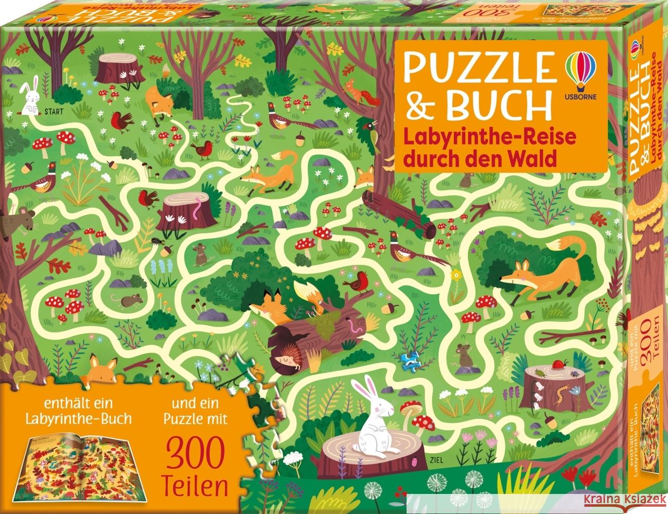 Puzzle & Buch: Labyrinthe-Reise durch den Wald Nolan, Kate, Smith, Sam 9781035700745 Usborne Verlag