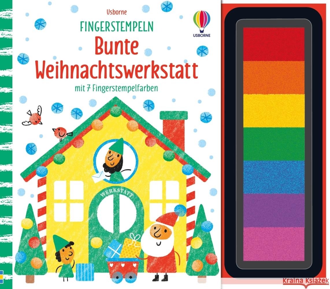 Fingerstempeln: Bunte Weihnachtswerkstatt Watt, Fiona 9781035703906 Usborne Verlag