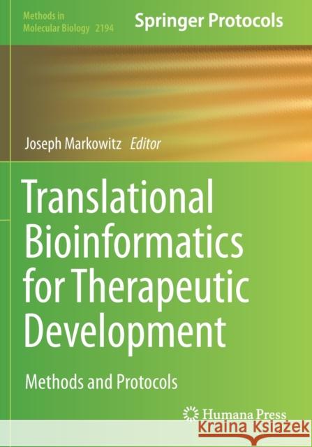 Translational Bioinformatics for Therapeutic Development  9781071608517 Springer US