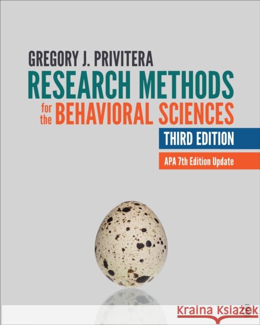 Research Methods for the Behavioral Sciences Gregory J. Privitera 9781071895436