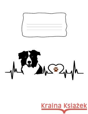 Composition Notebook: Border Collie Heartbeat EKG Heart Line Rainbow Cloud Press 9781073081431