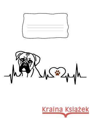 Composition Notebook: Boxer Dog Heartbeat EKG Heart Line Rainbow Cloud Press 9781073084111