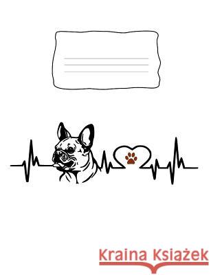 Composition Notebook: French Bulldog Heartbeat EKG Heart Line Rainbow Cloud Press 9781073086115