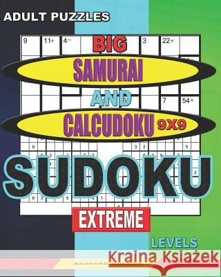 Adult puzzles. Big Samurai and Calcudoku 9x9 Sudoku. Extreme levels.: Very large font. 50% of characters are displayed (