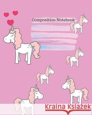Composition Notebook: cute pink unicorns in love for girls, boys, moms, kids for student and teachers at home and school Tante Sarah 9781088772935 Independently Published