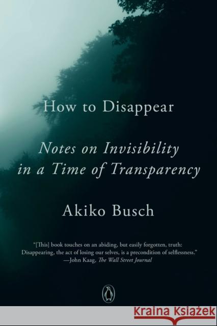 How To Disappear: Notes on Invisibility in a Time of Transparency Akiko Busch 9781101980422
