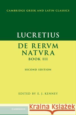 Lucretius: de Rerum Naturabook III Lucretius 9781107002111 Cambridge University Press