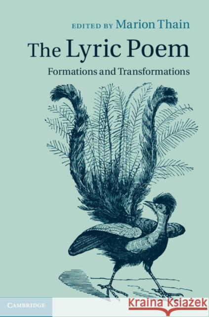 The Lyric Poem: Formations and Transformations Thain, Marion 9781107010840