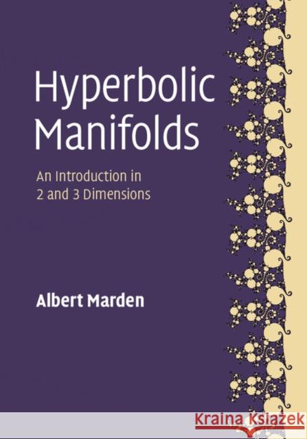 Hyperbolic Manifolds: An Introduction in 2 and 3 Dimensions Albert Marden 9781107116740 CAMBRIDGE UNIVERSITY PRESS