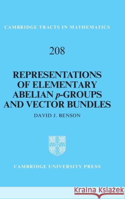 Representations of Elementary Abelian P-Groups and Vector Bundles David J. Benson 9781107174177 Cambridge University Press