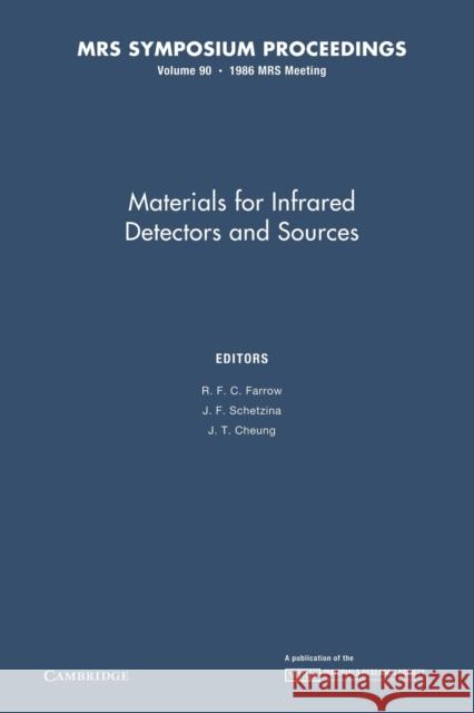 Materials for Infrared Detectors and Sources: Volume 90 R. F. C. Farrow J. F. Schetzina J. T. Cheung 9781107405639 Cambridge University Press