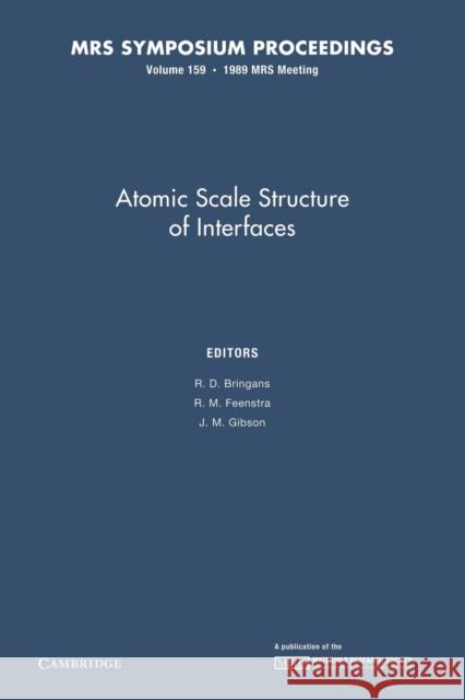 Atomic Scale Structure of Interfaces: Volume 159 R. D. Bringans R. M. Feenstra J. M. Gibson 9781107410343 Cambridge University Press