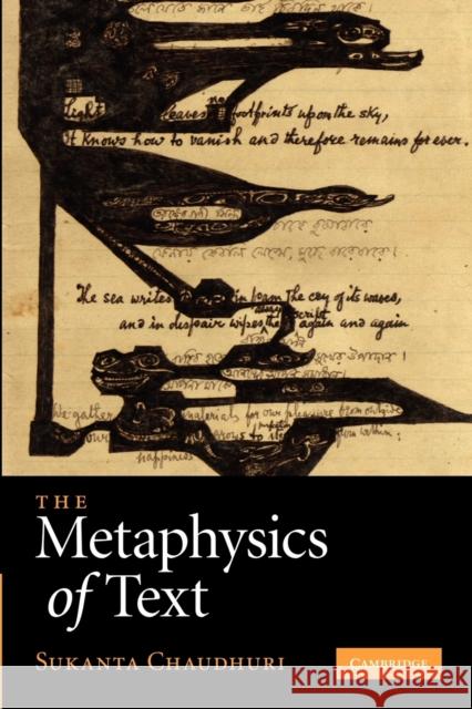 The Metaphysics of Text Sukanta Chaudhuri   9781107412569