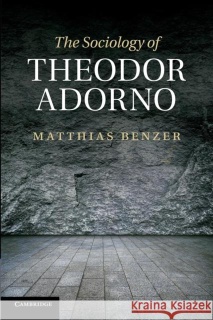 The Sociology of Theodor Adorno Matthias Benzer 9781107416741