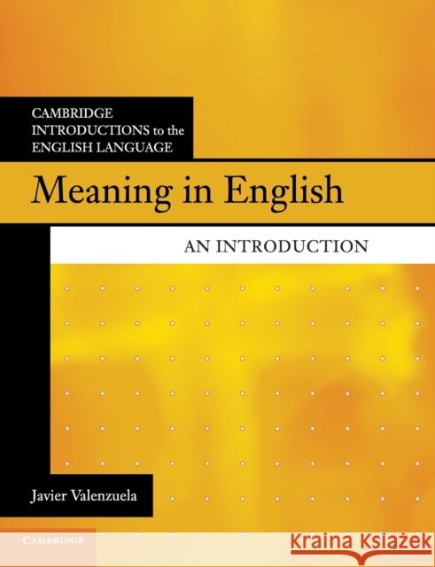 Meaning in English: An Introduction Valenzuela, Javier 9781107480162 Cambridge University Press