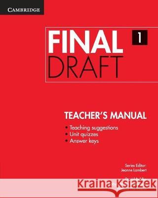 Final Draft Level 1 Teacher's Manual David Bohlke Pamela Hartmann Robyn Brink 9781107495388 Cambridge University Press