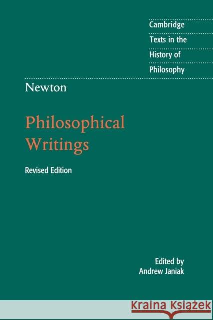 Newton: Philosophical Writings Andrew Janiak 9781107615939