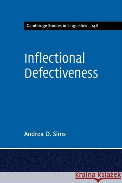 Inflectional Defectiveness Andrea Sims 9781107623712 Cambridge University Press