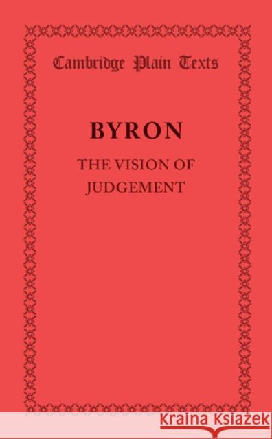 The Vision of Judgement  9781107626485 Cambridge University Press
