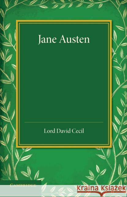 Jane Austen David Cecil   9781107635418