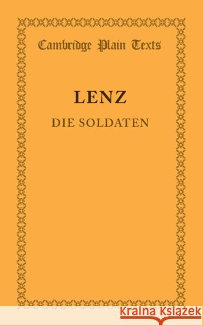 Die Soldaten Jakob Michael Reinhold Lenz 9781107643062