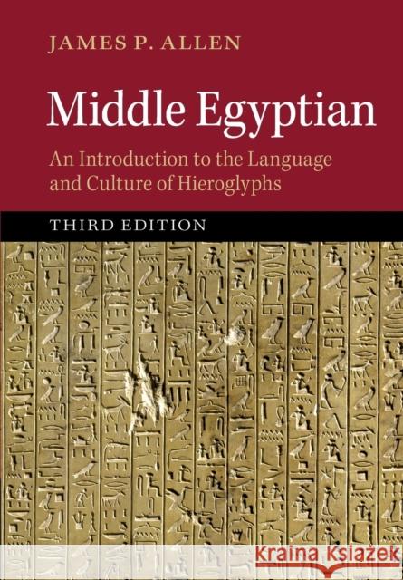 Middle Egyptian: An Introduction to the Language and Culture of Hieroglyphs Allen, James 9781107663282 CAMBRIDGE UNIVERSITY PRESS