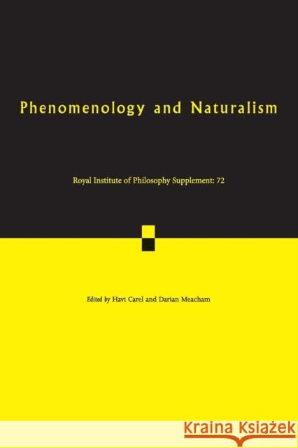 Phenomenology and Naturalism: Examining the Relationship between Human Experience and Nature Havi Carel (University of the West of England, Bristol), Darian Meacham (University of the West of England, Bristol) 9781107699052 Cambridge University Press