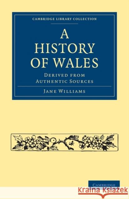 A History of Wales: Derived from Authentic Sources Williams, Jane 9781108020855