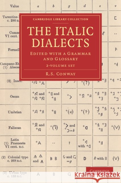 The Italic Dialects 2 Volume Set: Edited with a Grammar and Glossary Conway, R. S. 9781108061179 Cambridge University Press