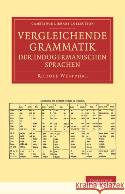 Vergleichende Grammatik Der Indogermanischen Sprachen: Das Indogermanische Verbum Westphal, Rudolf 9781108061391