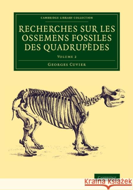 Recherches Sur Les Ossemens Fossiles Des Quadrupèdes Cuvier, Georges 9781108083768