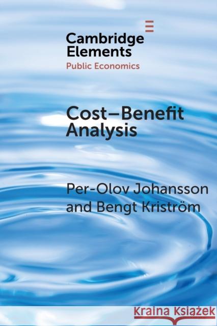 Cost-Benefit Analysis Per-Olov Johansson Bengt Kristrom 9781108462938