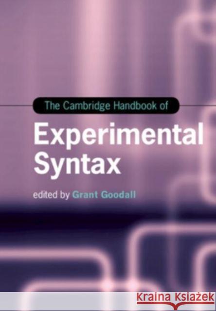 The Cambridge Handbook of Experimental Syntax  9781108465496 Cambridge University Press