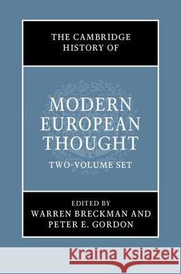 The Cambridge History of Modern European Thought 2 Volume Hardback Set Breckman, Warren 9781108677462 Cambridge University Press