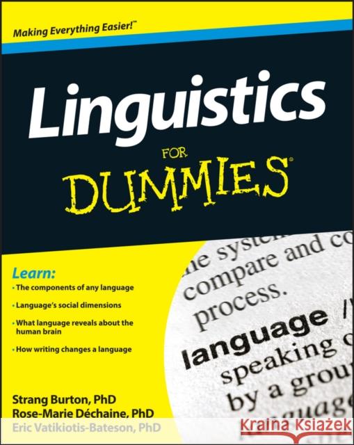 Linguistics For Dummies Eric Vatikiotis-Bateson 9781118091692