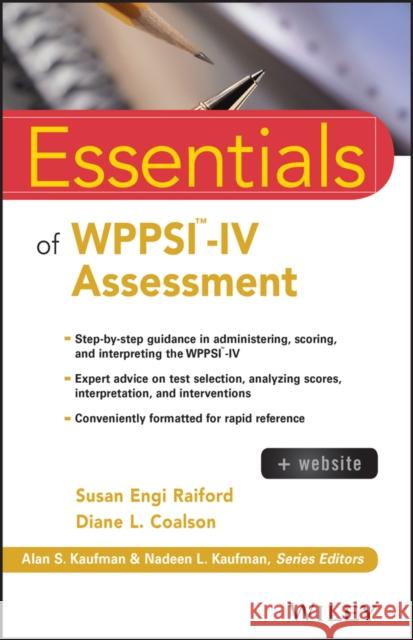 essentials of wppsi-iv assessment  Raiford, Susan Engi 9781118380628 John Wiley & Sons