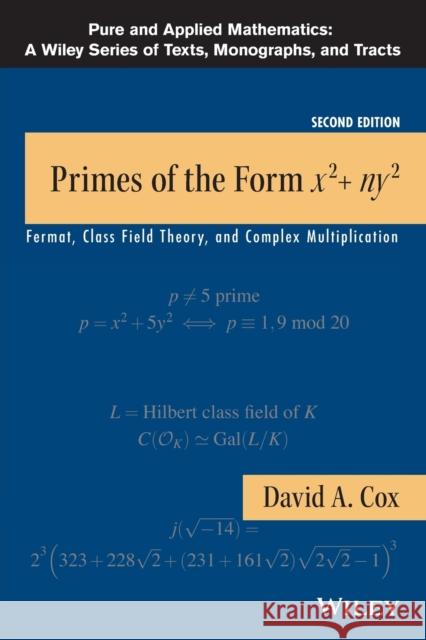 Primes of Form x2+ny2 2e Cox, David A. 9781118390184 John Wiley & Sons