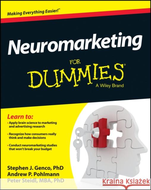 Neuromarketing For Dummies Peter Steidl 9781118518588